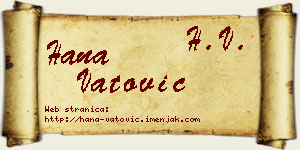 Hana Vatović vizit kartica
